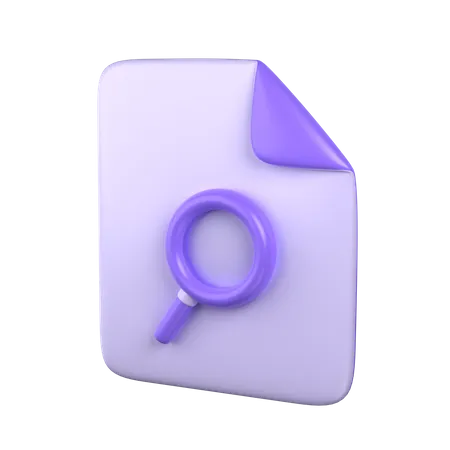 3 D File Search Icon 3D Icon