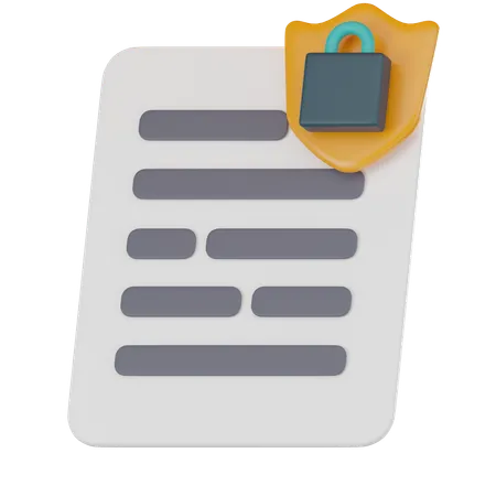 Padlock File Symbol Ideal For Conveying Concepts Of Cybersecurity Data Document Protection And Privacy In The Digital Realm 3 D Render Illustration 3D Icon