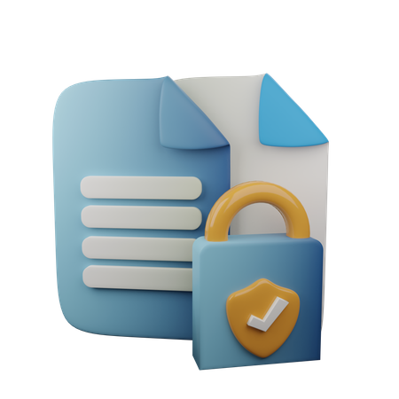 File security  3D Illustration