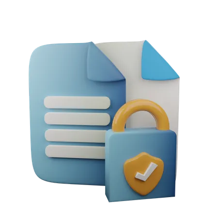 File security  3D Illustration