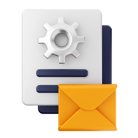 File Setting Mail Message  3D Icon