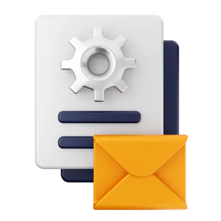 File Setting Mail Message  3D Icon