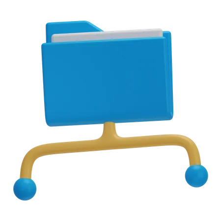 File Sharing 3 D Data Storage 3D Icon