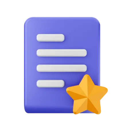 File Star  3D Icon