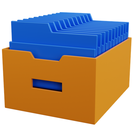 File Storage With Blue Folder  3D Icon