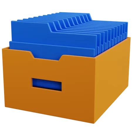 File Storage With Blue Folder  3D Icon