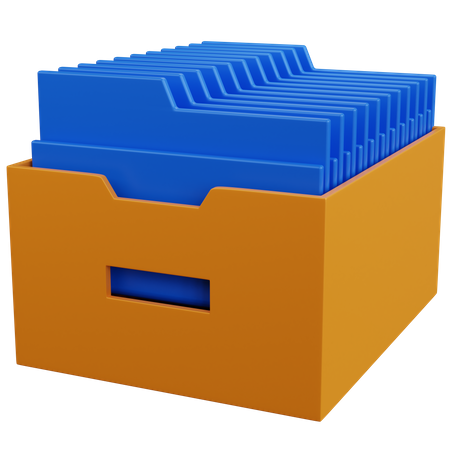 File Storage With Blue Folder  3D Icon