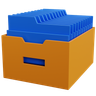 file storage with blue folder 3d logo