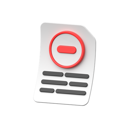 File Subtract  3D Icon