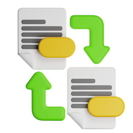 파일 전송  3D Icon