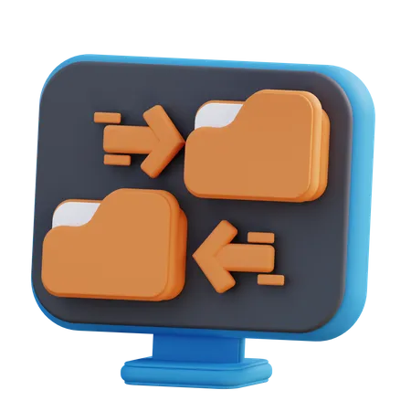 3 D Illustration Of File Folder Transfer 3D Icon