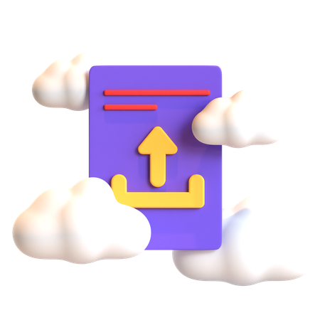 File Upload On Cloud  3D Icon