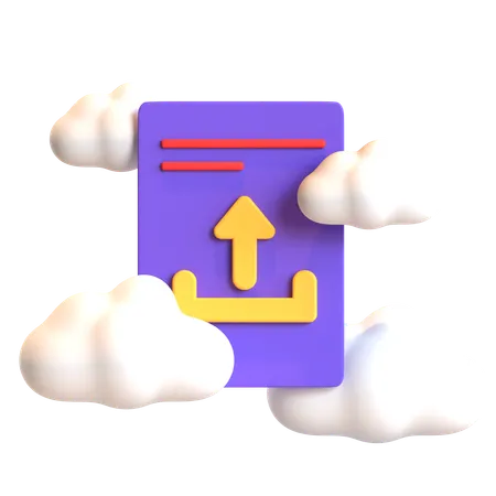 File Upload On Cloud  3D Icon