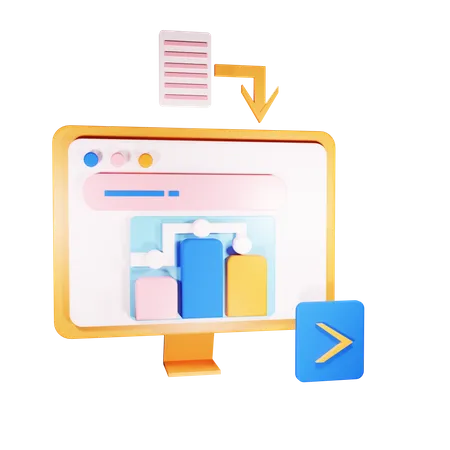 File uploading to system  3D Illustration