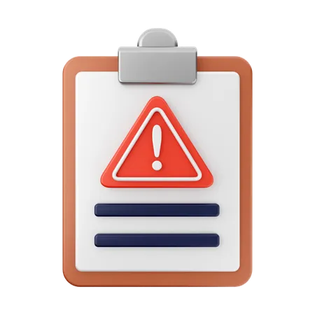 File Warning  3D Icon