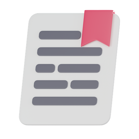 File With Bookmark  3D Icon