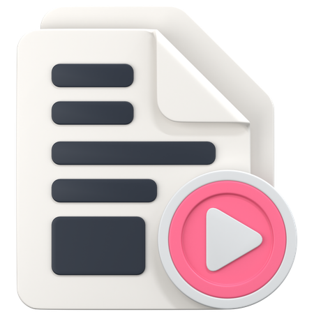 File With Button Sign  3D Icon