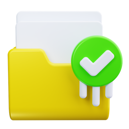 File With Checkmark  3D Icon