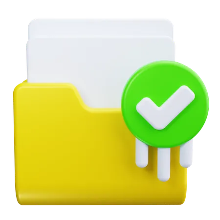 File With Checkmark  3D Icon