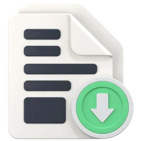 File With Download Sign  3D Icon