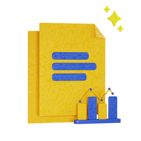 File With Graph  3D Icon