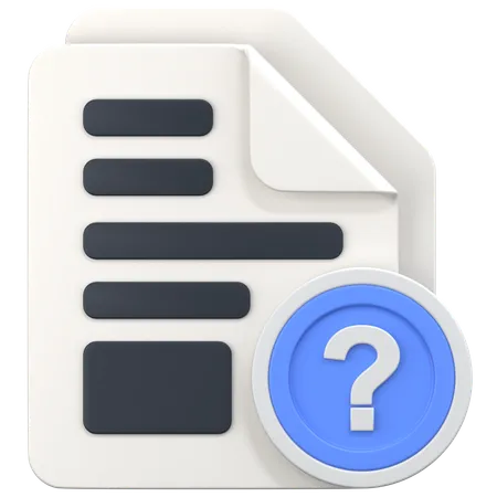 File With Help Sign  3D Icon