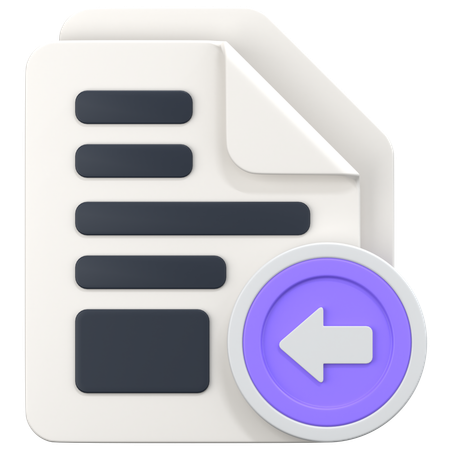 File With Import Sign  3D Icon