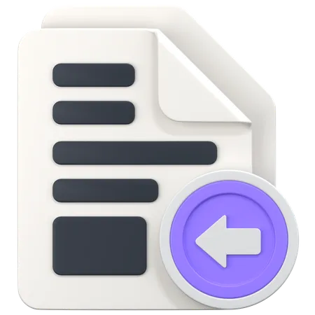 File With Import Sign  3D Icon