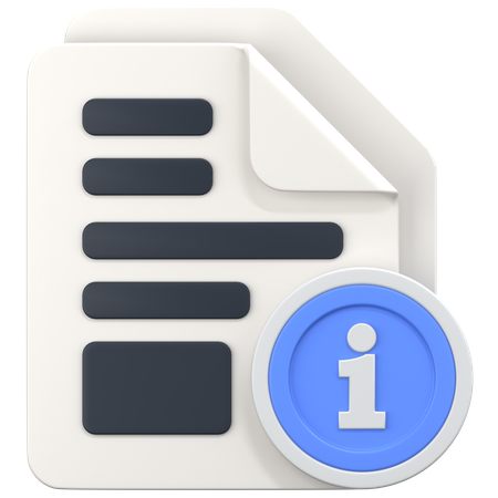 File With Information Sign  3D Icon