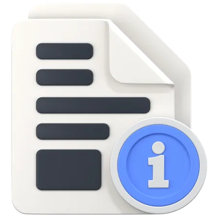 File With Information Sign  3D Icon