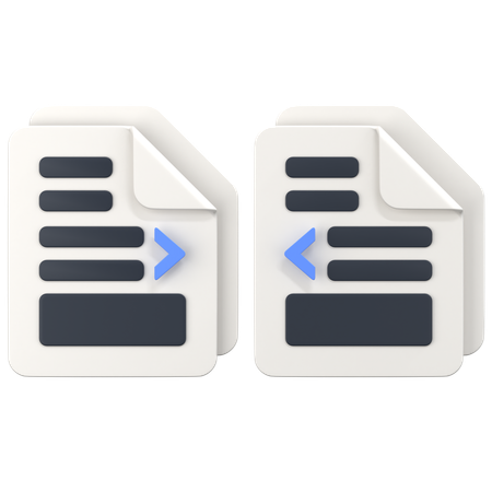 File With Merge Sign  3D Icon