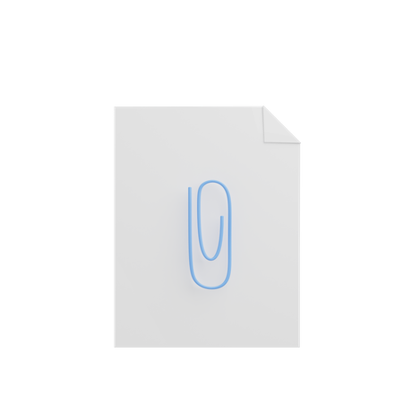 File With Paper Clip  3D Illustration