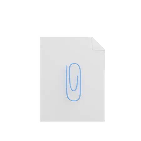 File With Paper Clip  3D Illustration