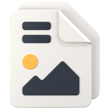 File With Picture Sign  3D Icon