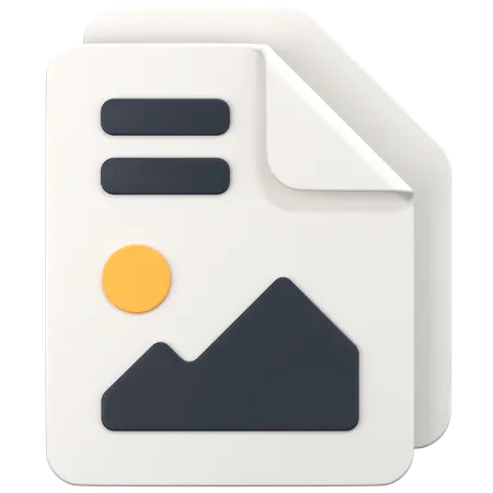 File With Picture Sign  3D Icon