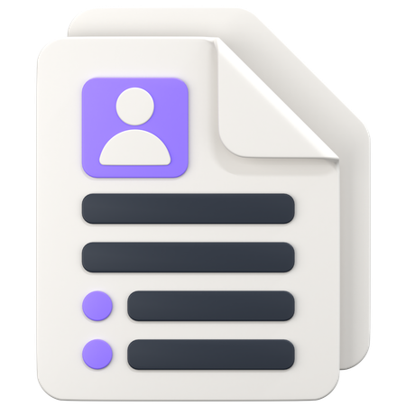 File With Resume Sign  3D Icon