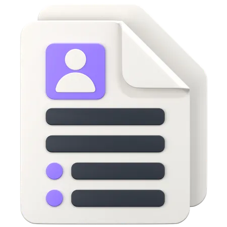 File With Resume Sign  3D Icon