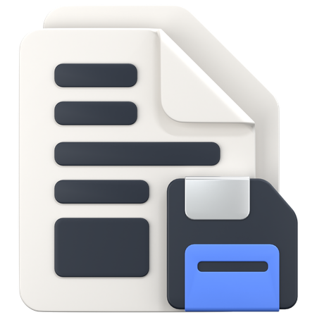 File With Save Sign  3D Icon