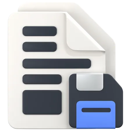 File With Save Sign  3D Icon