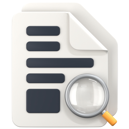 File With Search Sign  3D Icon