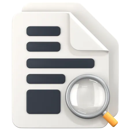 File With Search Sign  3D Icon