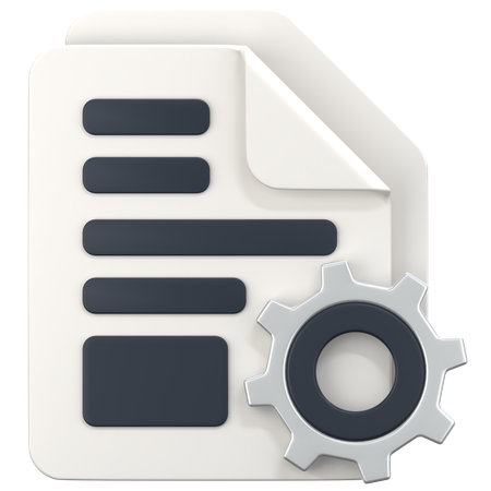 File With Setting Sign  3D Icon