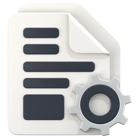 File With Setting Sign  3D Icon