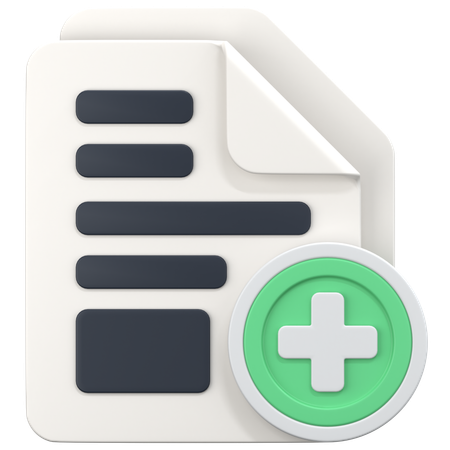 File With Sign Add Document  3D Icon