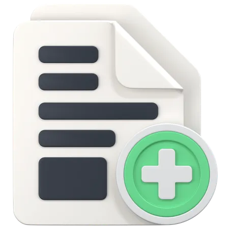 File With Sign Add Document  3D Icon