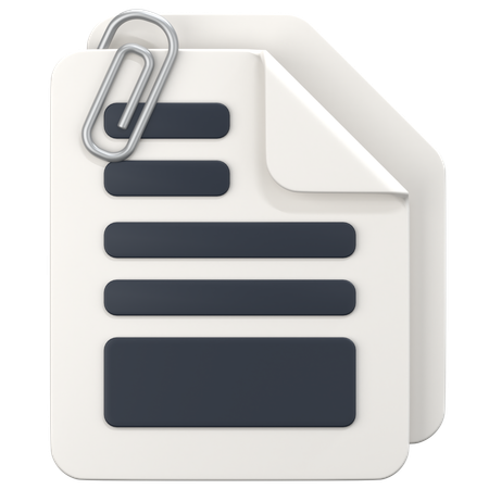 File With Sign Attach  3D Icon