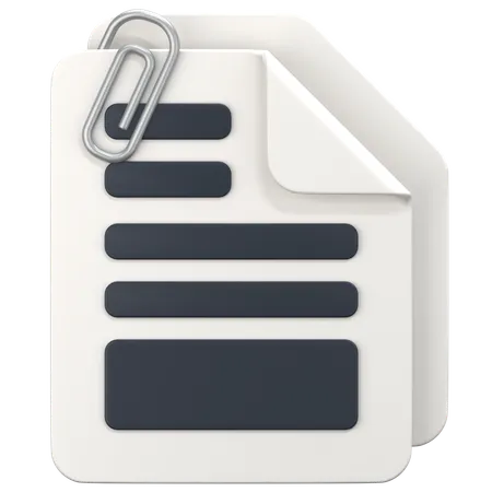 File With Sign Attach  3D Icon