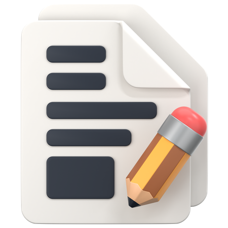 File With Sign Edit  3D Icon