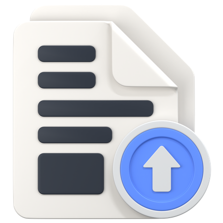 File With Upload Sign  3D Icon