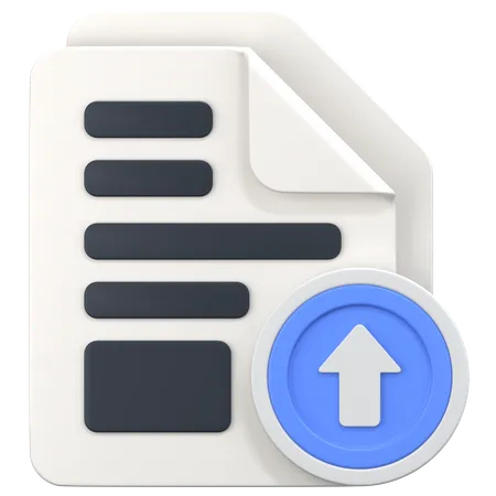 File With Upload Sign  3D Icon